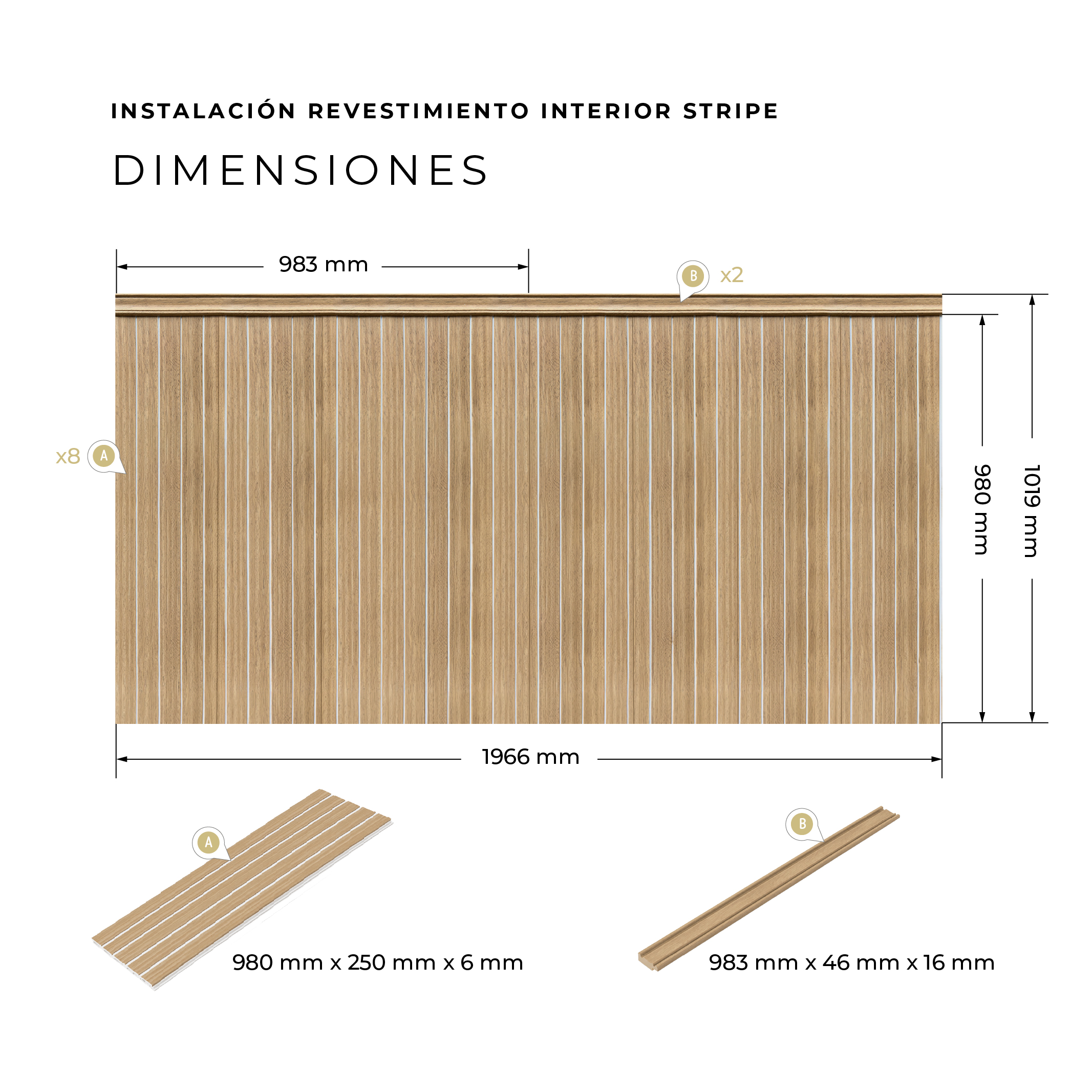 Revestimiento Interior Stripe Roble - Imagen 5